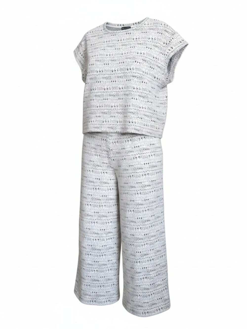 Textured Lounge Set Boxy Top Wide Leg CozyOversized Lounge Set 1X Top 2X Pants